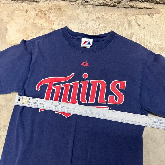 Minnesota Twins T-Shirt Mens Sz S Mauer‎ 7 Cotton Blue Short Sleeve Casual Wear - Picture 4 of 5